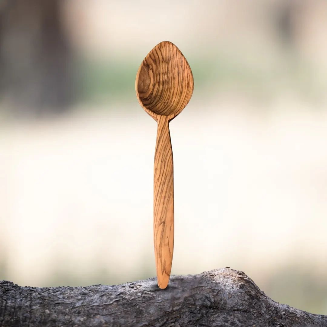 10" Olive Wood Serving Spoon