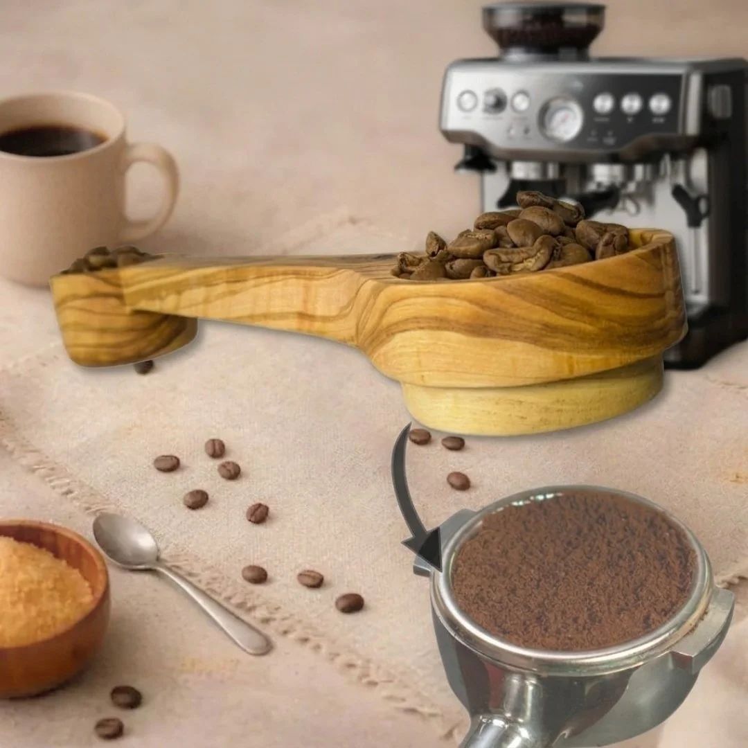 3-in-1 Olive Wood Espresso Scoop & Tamper