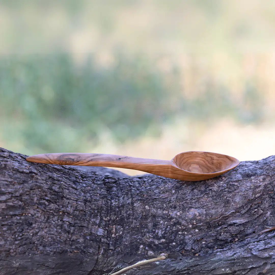 10" Olive Wood Serving Spoon — view 2