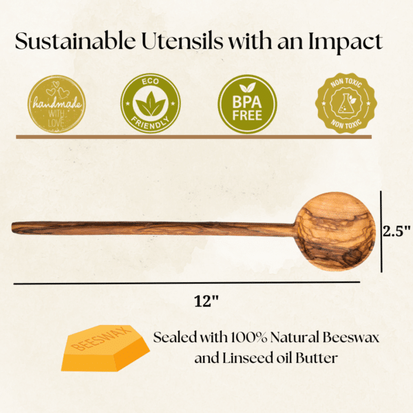 Olive Wood Artisan Circle Spoon